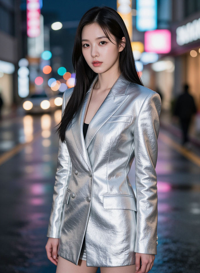 도시의 밤과 모델
